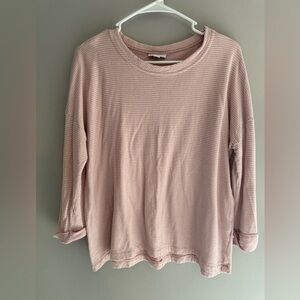 J.Jill Womens Sweater L Pink Long Sleeve Crew Neck Cotton Casual Comfort Winter